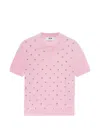 Msgm Studded Polo Shirt In Pink