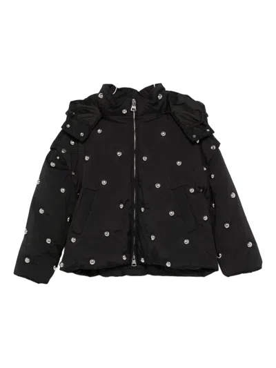 Msgm Kids' Studded Puffer Jacket In Black