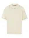 Msgm Kids' Studded Short-sleeve T-shirt In White