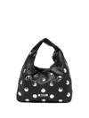 Msgm Studded Shoulder Bag In Black