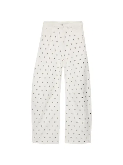Msgm Stud-detail Jeans In White