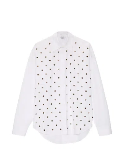 Msgm Stud-embellishment Shirt In White