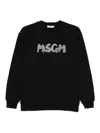 Msgm Cotton Sweatshirt With Print  In Black