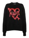 Msgm Logo-print Cotton Sweatshirt In Black