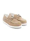 Msgm Suede Boat Shoes In Neutrals