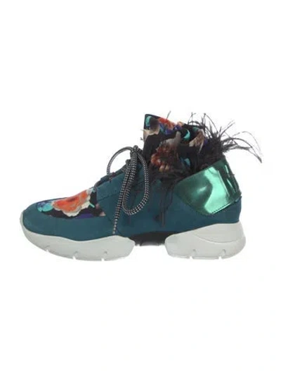 Pre-owned Msgm Suede Chunky Sneakers In Multi