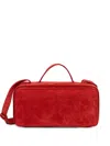 Msgm Suede Satchel In Red