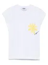 Msgm Sun-embroidery T-shirt In Weiss