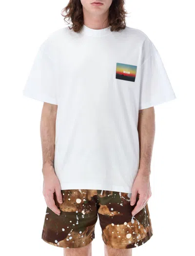 Msgm Logo-embroidered Cotton T-shirt In White