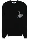 Msgm Embroidered Crewneck Sweater In Black