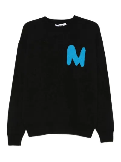 MSGM SUÉTER CUELLO REDONDO - NEGRO