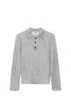 Msgm Embellished Knit Polo In Grey
