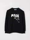 Msgm Black Sweatshirt For Boy With Logo In Schwarz