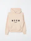 Msgm Hoodie Mit Logo-print In Cream