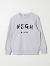Msgm Logo-print Cotton Sweatshirt In Grey