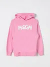 Msgm Pink Sweatshirt For Girl With White Logo In Pink