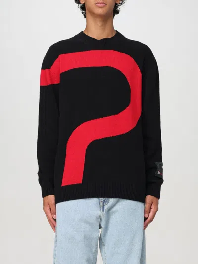 Msgm Logo Appliqué Patched Sleeve Jumper In Black