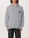 Msgm Logo Patch Drawstring Hoodie In Grau