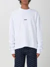 Msgm Logo-print Crew Neck Jumper In White