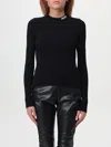 Msgm Intarsia-logo Knitted Top In Schwarz