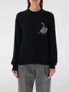 Msgm Embroidered Crewneck Sweater In Schwarz