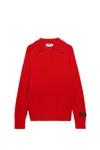 Msgm Classic Collar Sleeve Patch Jumper In Red