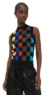 Msgm Sweater Vest Black In Multi