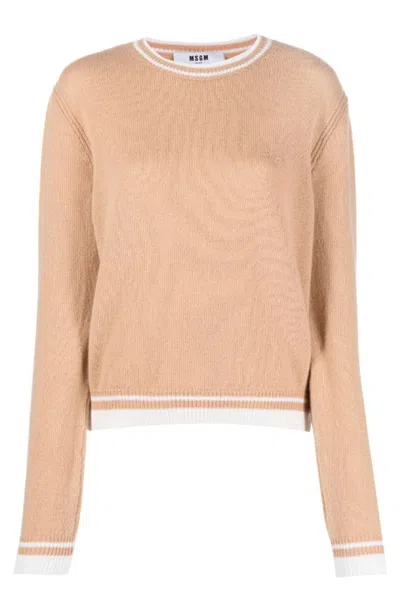 MSGM MSGM SWEATERS BEIGE