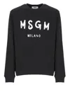 Msgm Crew Neck Long Sleeves Sweatshirt In Black