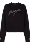 Msgm Rhinestone-embelished Sweatshirt In Nero Neri E Grigi