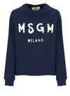 Msgm Woman Sweatshirt Midnight Blue Size Xxs Cotton In Blue