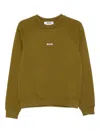 Msgm Raglan-sleeve Logo Sweatshirt In Green