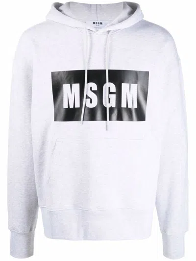 Msgm Man Sweatshirt White Size S Cotton