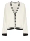 Msgm Wool Cardigan In White