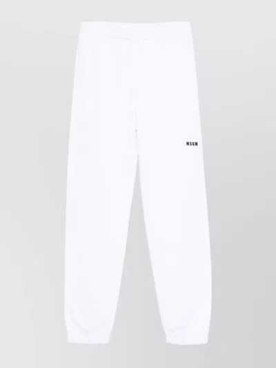 Msgm Sweatpants With Elastic Cuffs And Waistband In White