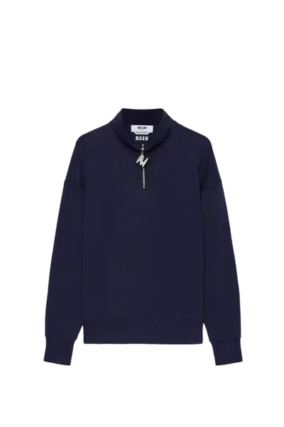 Msgm Sweatshirt In Blue