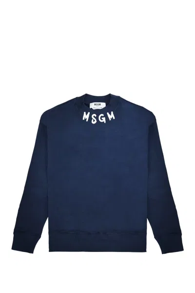 Msgm Sweatshirt In Blue