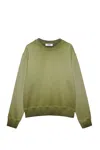 Msgm Washed Out Jersey Sweatshirt In Green