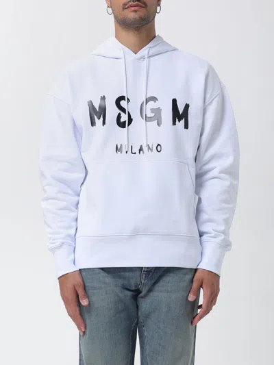 MSGM MSGM RELAXED FIT COTTON HOODIE WITH POUCH POCKET AND LOGO,i68214001