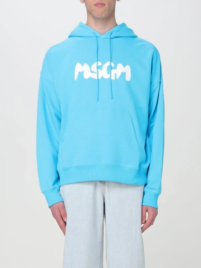 Msgm Sweatshirt  Men Color Gnawed Blue