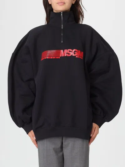 MSGM SWEATSHIRT MSGM WOMAN COLOR BLACK,H61280002