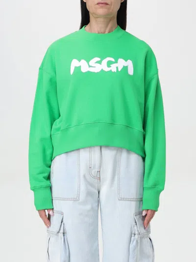 Msgm Sweatshirt  Woman Color Green