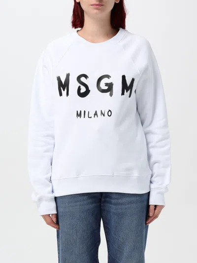 Msgm Sweatshirt  Woman Color White In Weiss