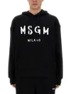 MSGM SWEATSHIRT WITH BRUSHED LOGO