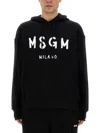 Msgm Sweatshirt With Logo In Black