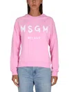 MSGM SWEATSHIRT WITH BRUSHED LOGO