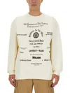 Msgm Logo Crew Neck Sweatshirt In Beige