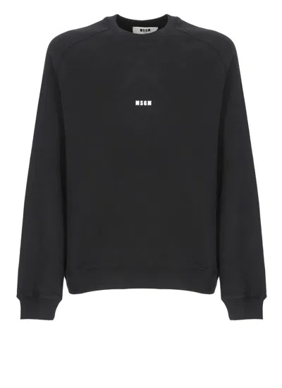 Msgm Sweatshirt With Logo In Black