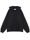 Msgm Hooded Knitwear Kangaroo Pocket In Black