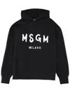 Msgm Relaxed Fit Hoodie With Bold Brushstroke Lettering In Black